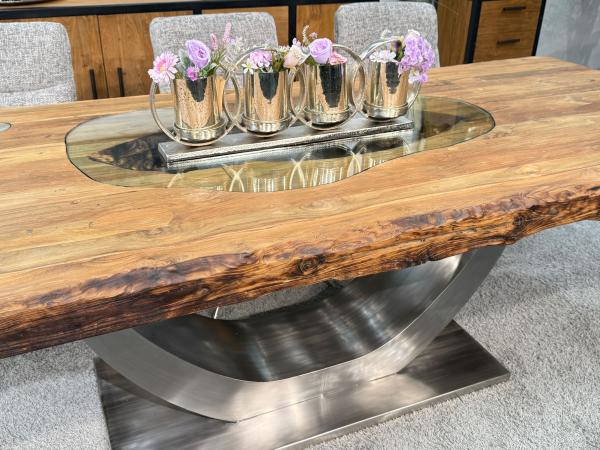 Esszimmertisch mit baumkante massiver Holztisch 250cm