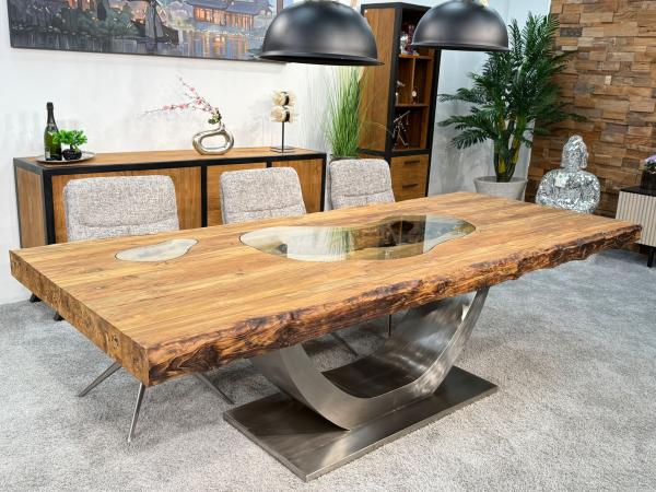 Esszimmertisch mit baumkante massiver Holztisch 250cm