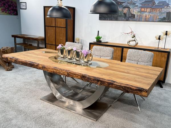 Esszimmertisch mit baumkante massiver Holztisch 250cm