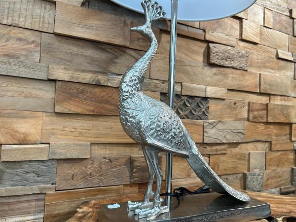 Tischlampe-Bird-78-cm-silber