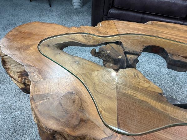 Unikat Couchtisch Baumstamm Baumscheibe Holz massiv handgearbeitet