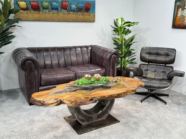 Unikat Couchtisch Baumstamm Baumscheibe Holz massiv handgearbeitet