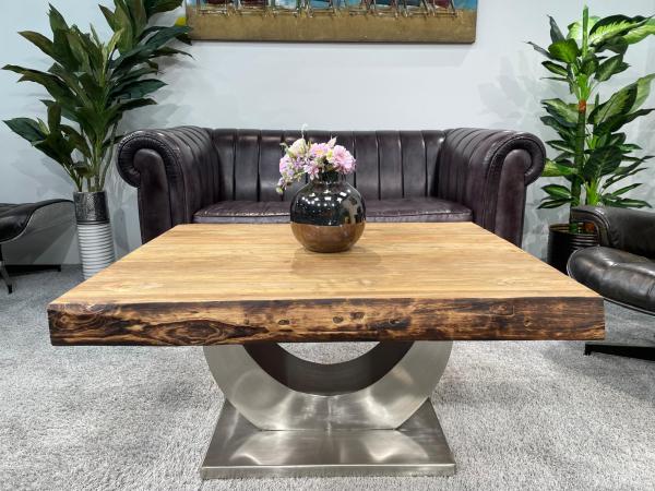 Solid wood coffee table made from recycled teak, 100x83x50 cm.