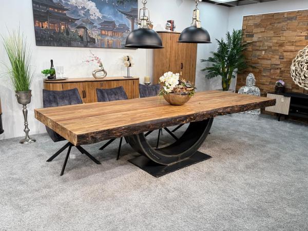 Esszimmertisch-Deep-Island-300cm-mit-Halbmondgestell