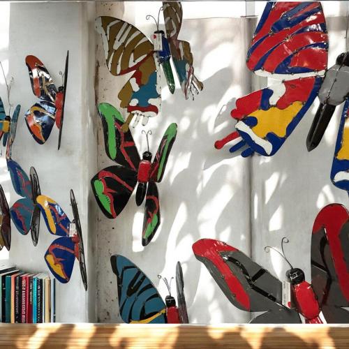 Wanddekoration Schmetterling Metall