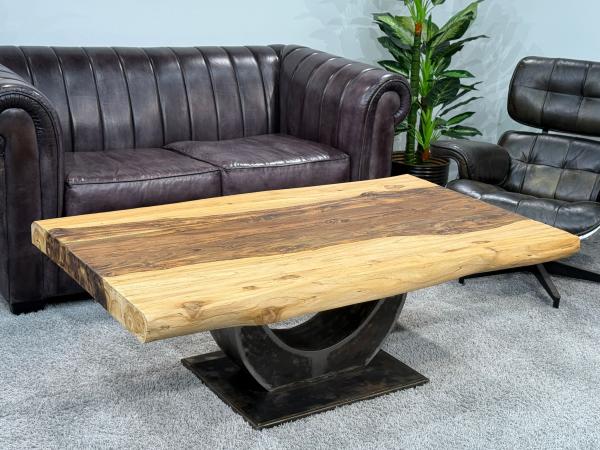 Massivholztisch Baumscheibentisch Couchtisch  Baumkante