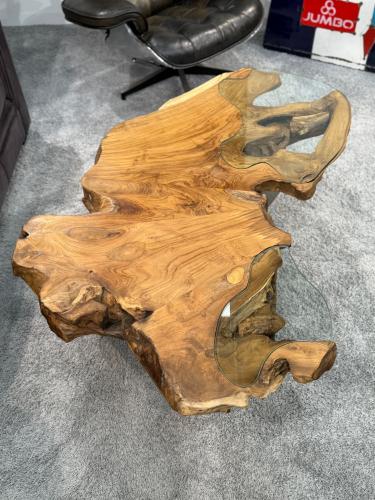 Wohnzimmertisch aus Holz Lakeside Baumscheibentisch