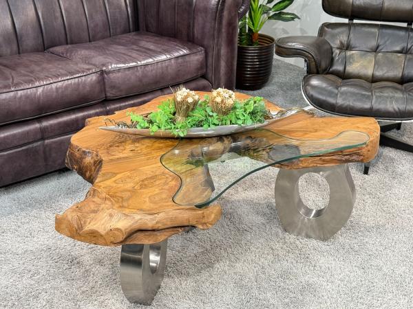 Wohnzimmertisch aus Holz Lakeside Baumscheibentisch