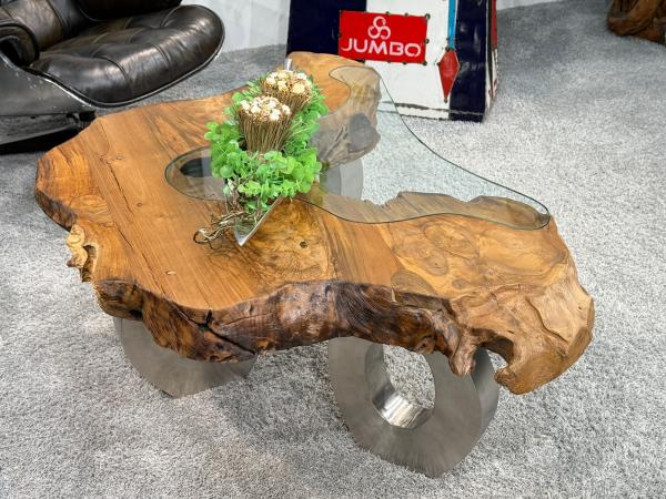 Wohnzimmertisch aus Holz Lakeside Baumscheibentisch