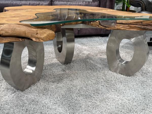 Wohnzimmertisch aus Holz Lakeside Baumscheibentisch