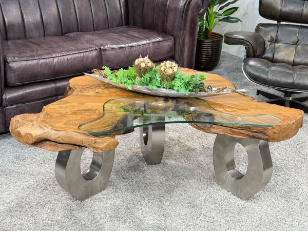 Wohnzimmertisch aus Holz Lakeside Baumscheibentisch