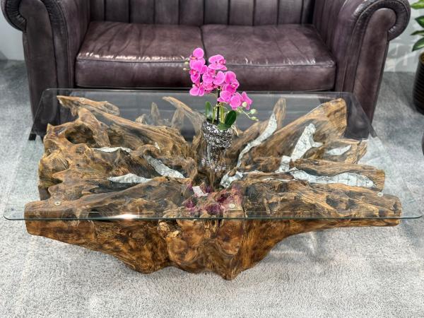 Baumwurzel Couchtisch Root aus Teakholz