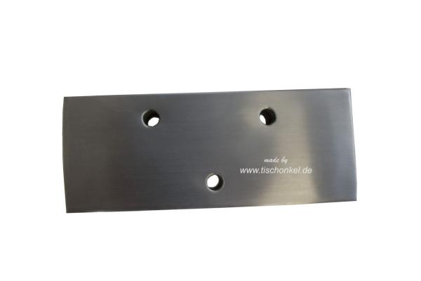 Tischbeine / Untergestell für Couchtische aus Edelstahl gebürstet 20 x 30 cm (1 Set = 3 Stück) TB102-20x30-EDELST-3X