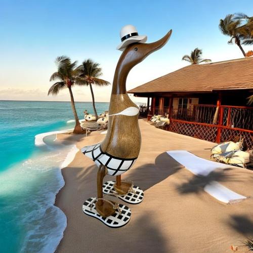 Laufente aus Holz Bikini Deko Ferienwohnung Badzimmer Strandhaus