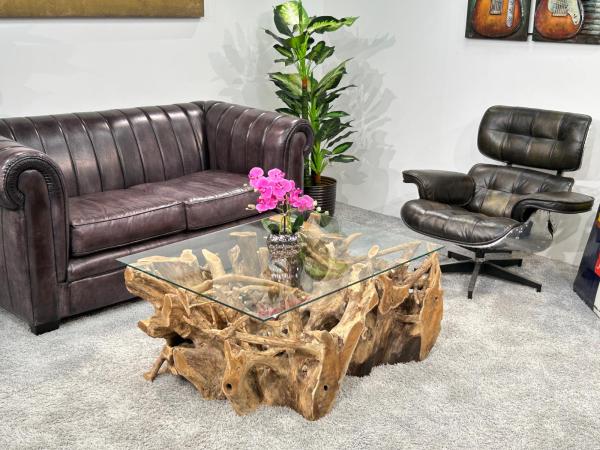 Eckiger Baumwurzeltisch-100 x 80 cm Roots
