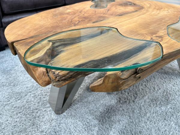 Design Vollholz Sofatisch Baumscheibe