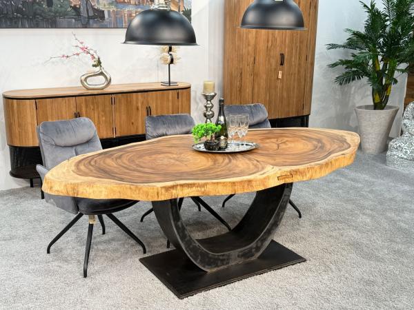 Baumscheiben Esstisch "Lakeside" aus massivem Suarholz