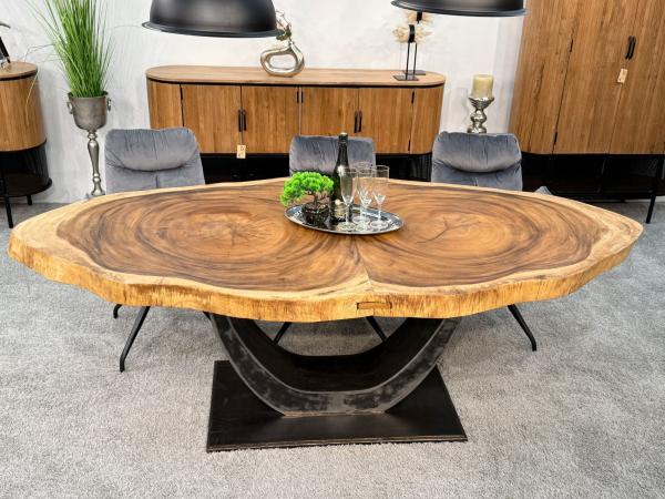 Baumscheiben Esstisch "Lakeside" aus massivem Suarholz