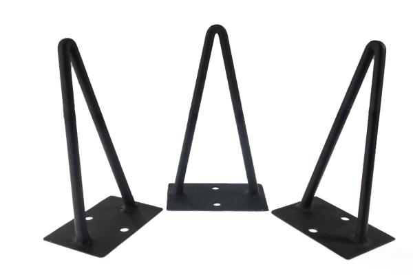 Tischbeine für Couch- und Beistelltische aus Stahl matt schwarz lackiert 20 cm (1 Set = 3 Stück)