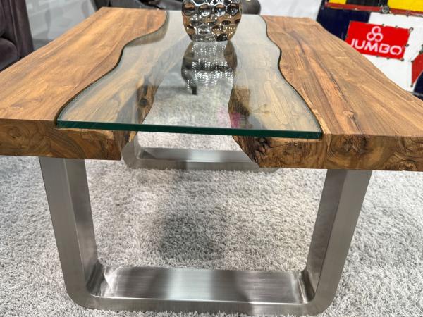 Couchtisch mit Glas Old Elements 80x60