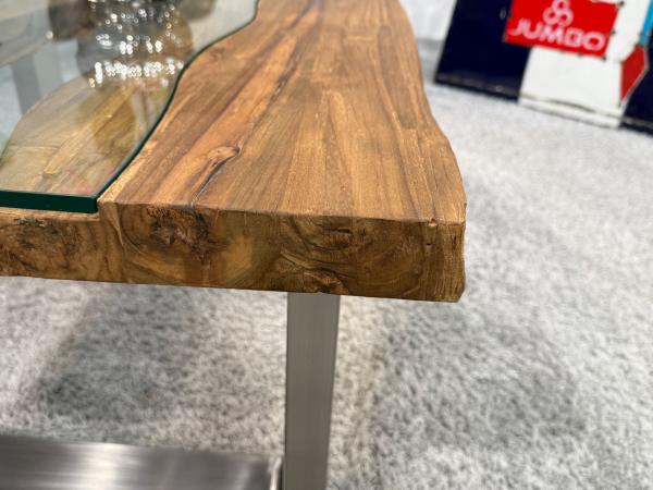 Couchtisch mit Glas Old Elements 80x60