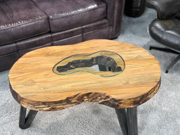 Design Sofatisch Loftstyle Altholz Rohstahl