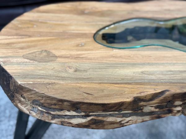 Design Sofatisch Loftstyle Altholz Rohstahl