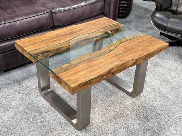 Couchtisch mit Glas Old Elements 80x60