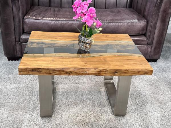 Couchtisch mit Glas Old Elements 80x60
