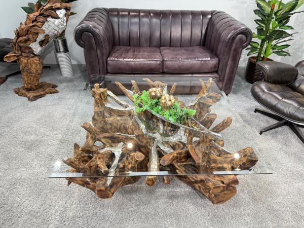 Baumwurzel Couchtisch Root aus Teakholz