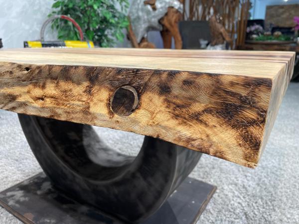 Baumstamm Couchtisch Tamarind 96 cm mit Tischgestell aus Stahl