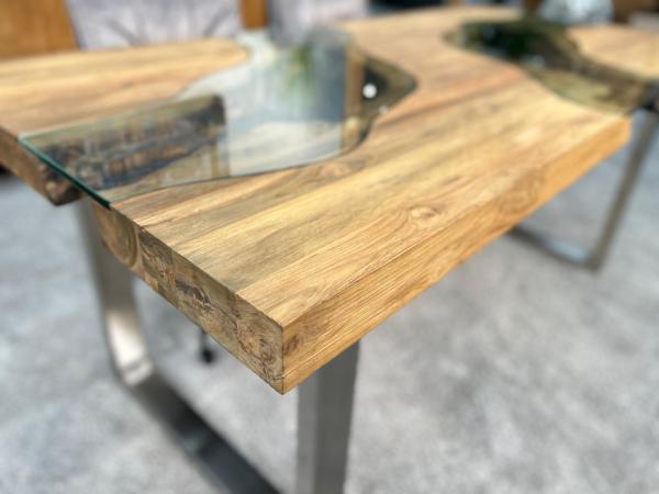 Moderner Esszimmertisch Landscape aus Altholz Holz eckig massiv Esszimmerideen
