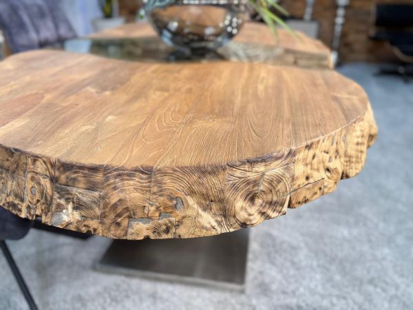 Besprechungstisch Massivholztisch Esstisch Glaseinlage