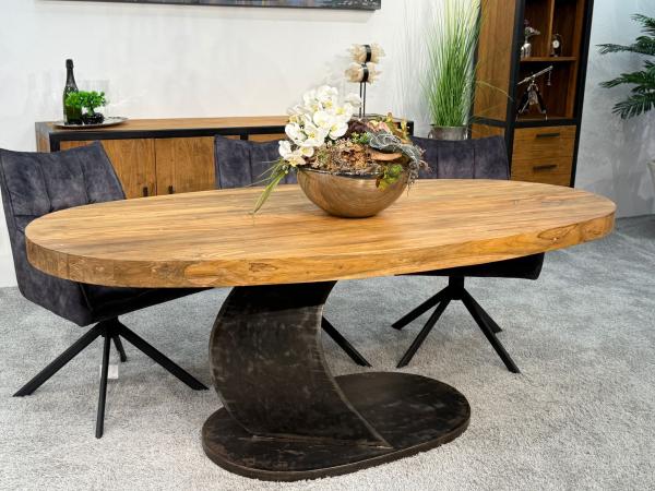 Ovaler Esstisch Konferenztisch aus Holz Sky Island