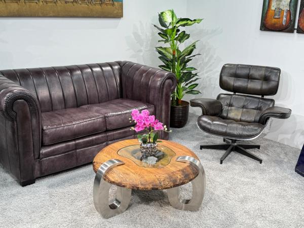 Runder Couchtisch aus Holz Clash