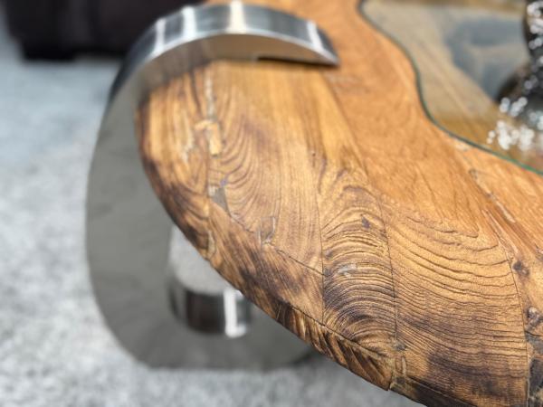 Runder Couchtisch aus Holz Clash