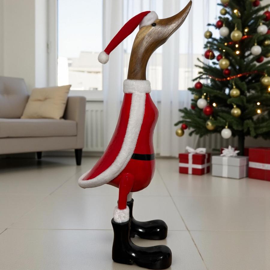 Holzente Weihnachten Dekofigur