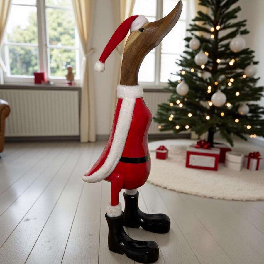 Holzente Weihnachten Dekofigur