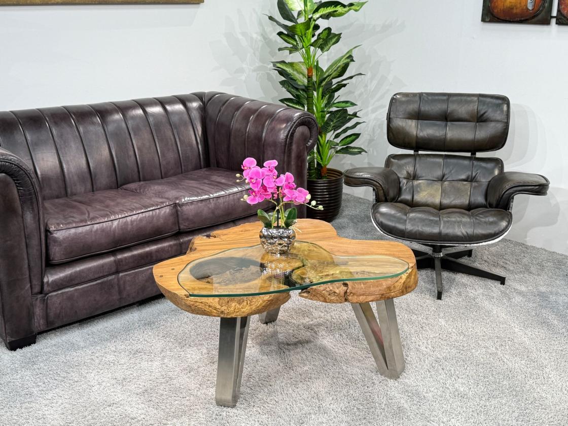 Wohnzimmertisch aus Holz Lakeside Baumscheibentisch