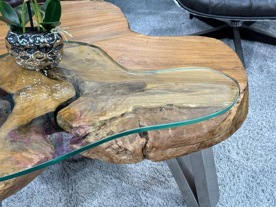 Wohnzimmertisch aus Holz Lakeside Baumscheibentisch