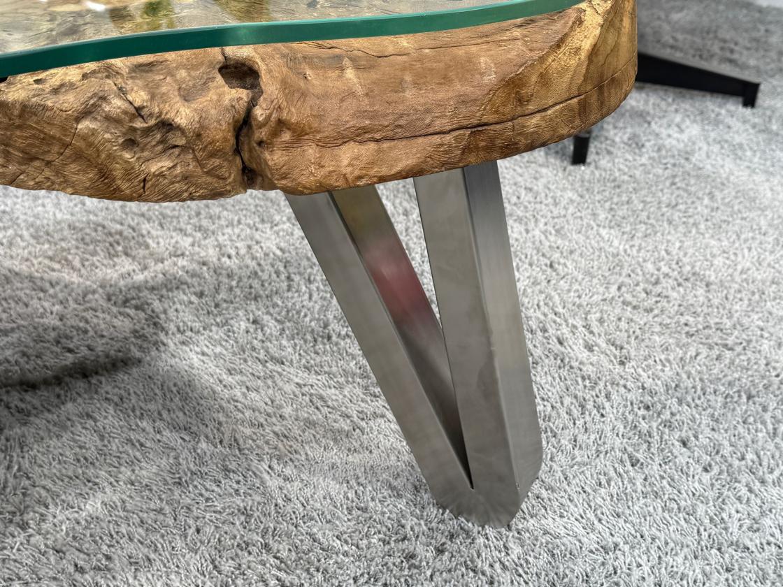 Wohnzimmertisch aus Holz Lakeside Baumscheibentisch