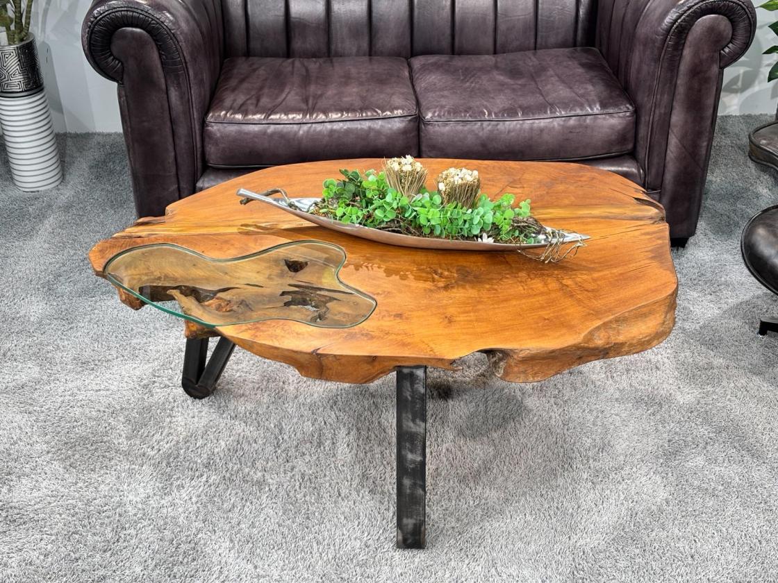 Sofatisch aus Baumscheiben Lakeside massiv Holz