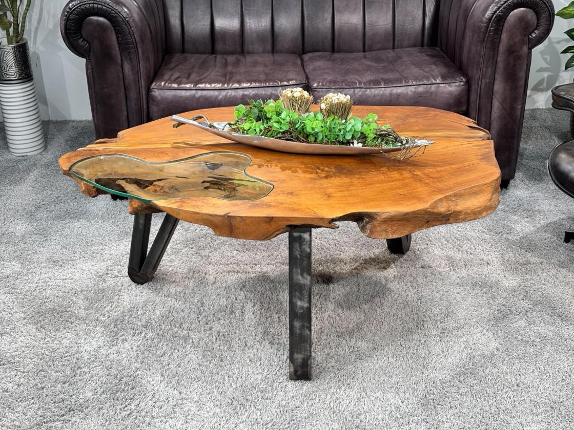 Sofatisch aus Baumscheiben Lakeside massiv Holz