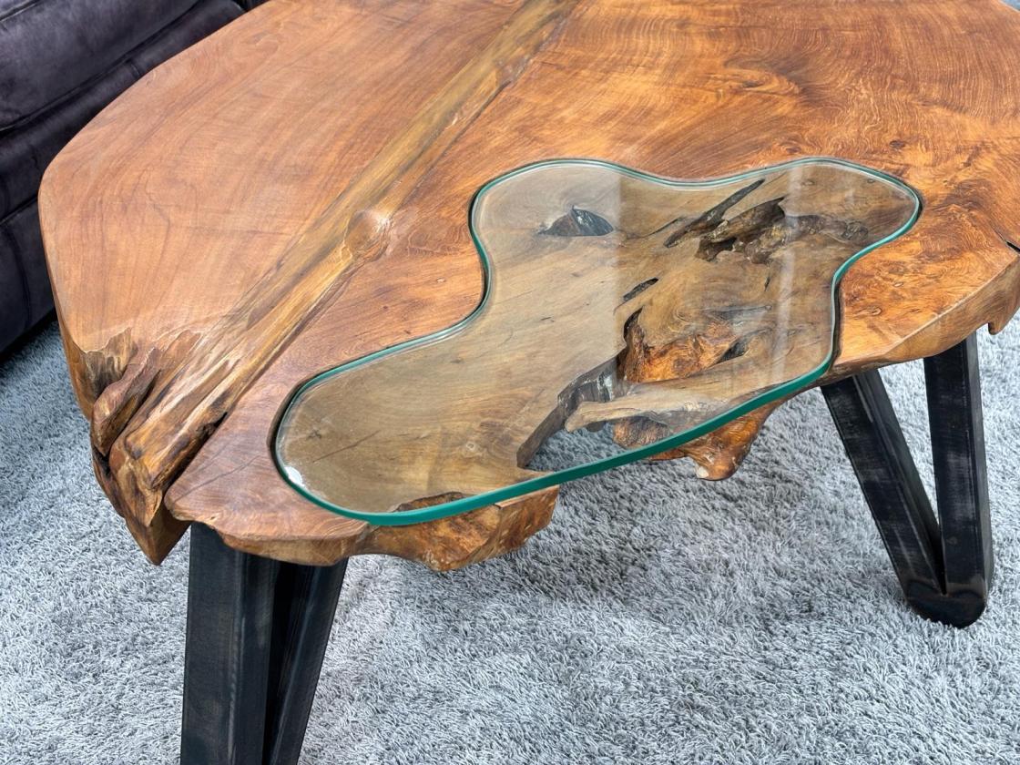 Sofatisch aus Baumscheiben Lakeside massiv Holz