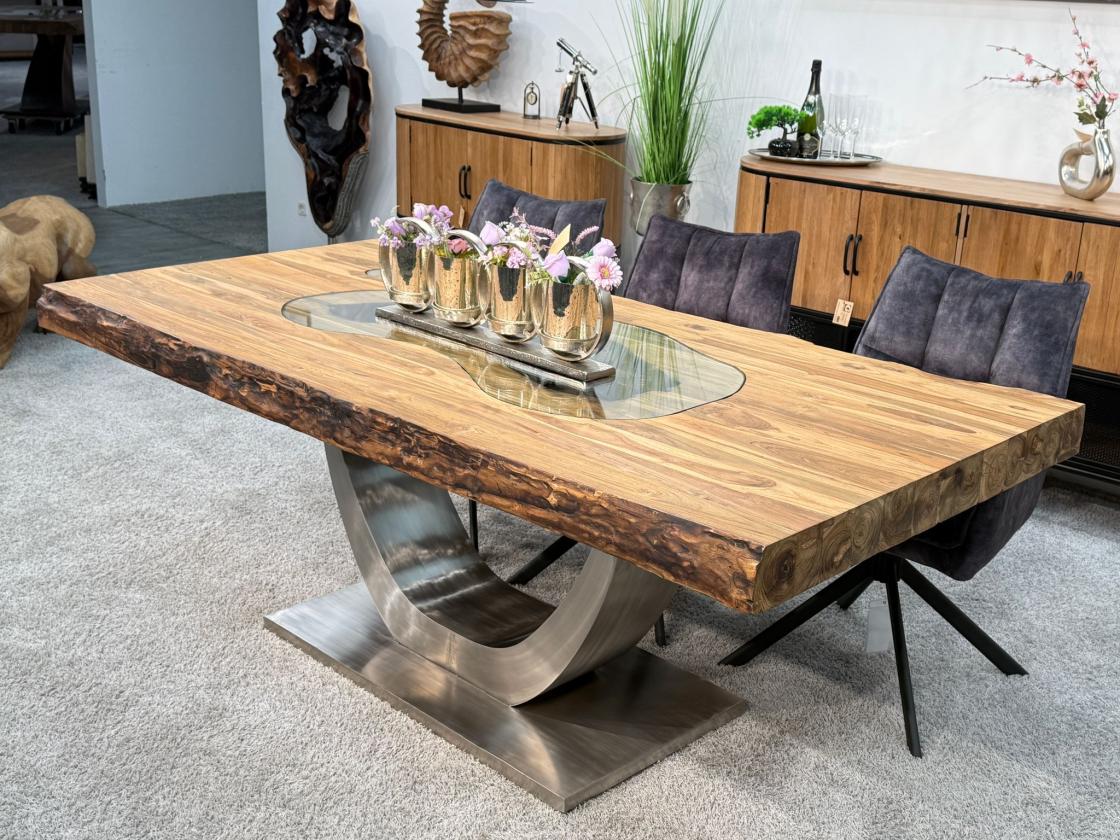 Esszimmertisch-200cm-aus-Teakholz-Altholz-Glas