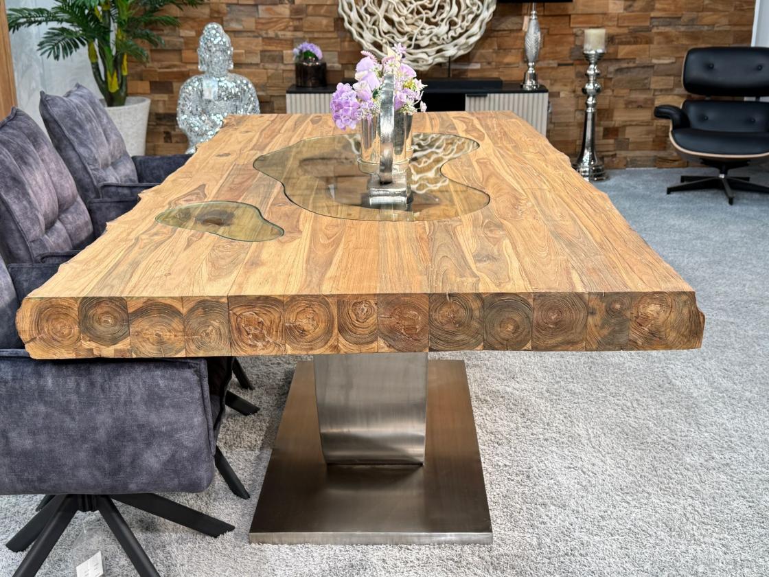 Esszimmertisch-200cm-aus-Teakholz-Altholz-Glas