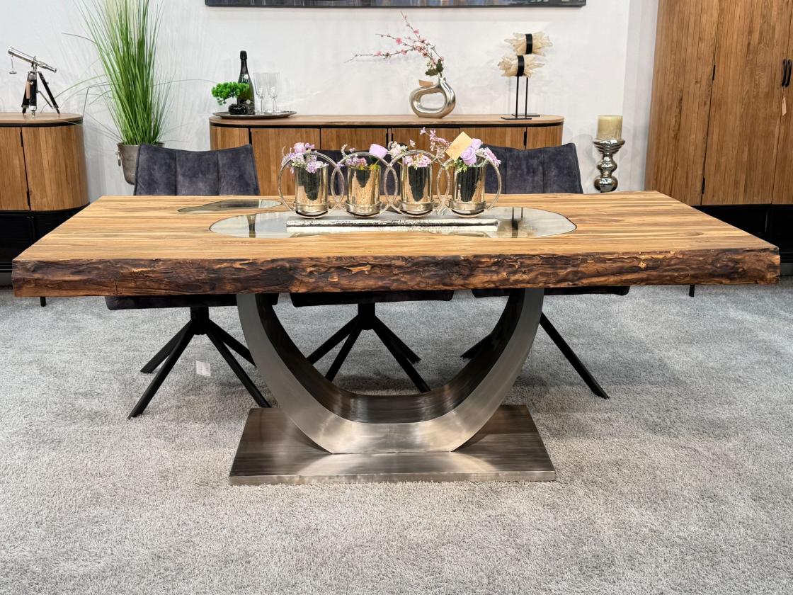 Esszimmertisch-200cm-aus-Teakholz-Altholz-Glas