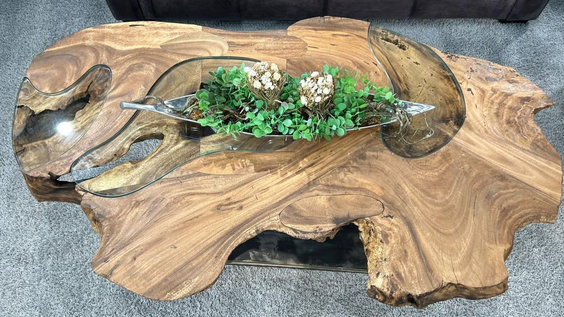 Schöner Baumstamm Couchtisch