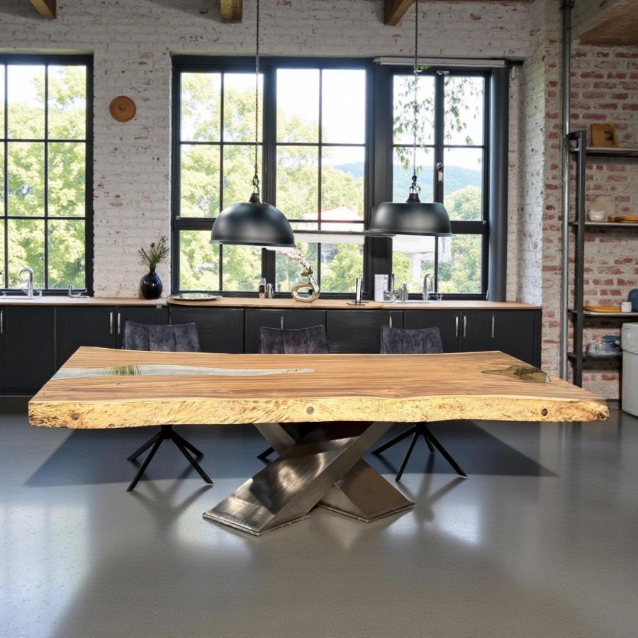 Baumscheiben Esstisch "Lakeside" aus massivem Suarholz