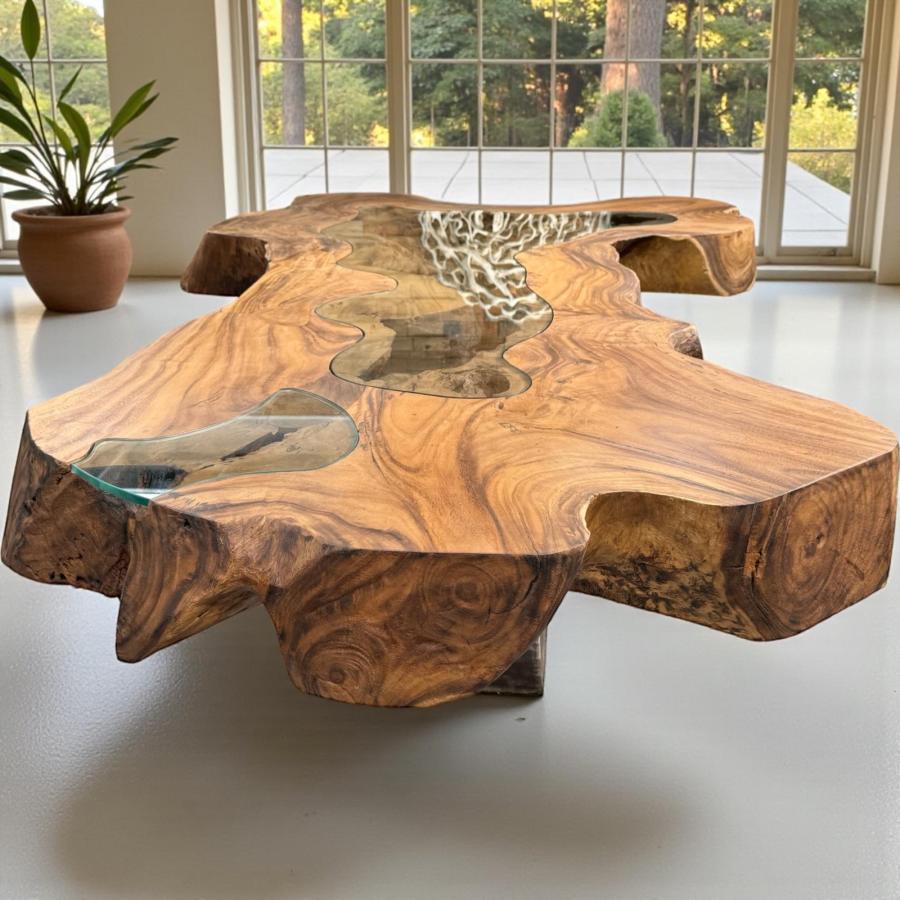 Baumstammtisch Designtisch Kunstwerk Unikat